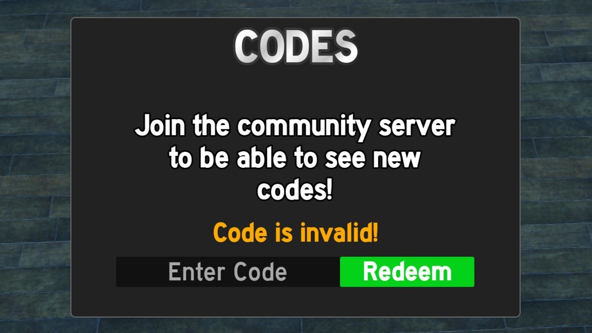 Undead Rising Tycoon invalid code issue (Image via Roblox)